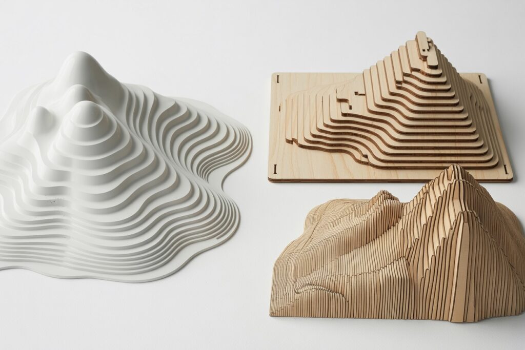 Trois méthodes de fabrication de cartes en relief comparées